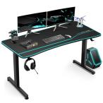 ショッピングデスク GTRACING ゲーミングデスク パソコンデスク 「メーカー二年」 デスクマット付き 炭素繊維天板 モニターアーム対応