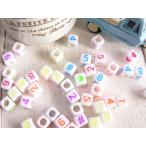 Yahoo! Yahoo!ショッピング(ヤフー ショッピング)ビーズ　数字　ナンバー　白　ネオン文字　キューブ　100個　　＃1633