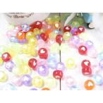 ビーズ　ハート　丸タイプ　100個　手芸　パーツ　ハンドメイド　材料　　#2607