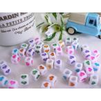 Yahoo! Yahoo!ショッピング(ヤフー ショッピング)ビーズ　ハート　アソート　スクエア　四角　100個　手芸　パーツ　ハンドメイド　材料　　#608