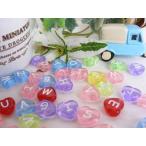 Yahoo! Yahoo!ショッピング(ヤフー ショッピング)ビーズ　アルファベット　カラフル　クリアー　ハート　50個　　　＃611