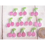 ワッペン　さくらんぼ　サクランボ　チェリー　ミニ　アイロンワッペン　ミニ　アイロンパッチ　アップリケ　10枚セット　#1782