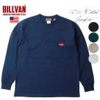 ショッピングワッペン BILLVAN ヘビー・ウェイト USAコットン ワンポイントワッペン 赤 ロングTシャツ 長袖