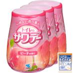 サワデー 気分はじけるピーチの香り消臭芳香剤 トイレ用 本体 140g×3個(おまけ付き) まとめ買