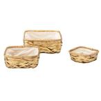日用品 生活雑貨 バンブー編みスクエアバスケット 大中小3個セット ゴールド ttf-719gd