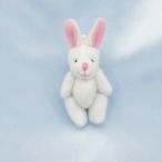 うさぎ.兔.ぬいぐるみパーツ　約4.5cm【カラー：白】【1個入り】【雑貨】【アクセサリ】かわいいぬいぐるみのミニウサギです。
