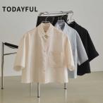 即納 TODAYFUL トゥデイフル Satin Short Shirts トップス サテン ショート シャツ 無地 綺麗 半袖 レディース 2024ss 12410406 送料無料 LIFE's ライフズ