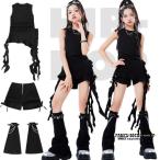 セットアップ キッズダンス トップス ショーツ 無地 黒 ブラック レッグウォーマー レディース かっこいい ジャズダンス キッズ 子供 おしゃれ ヒップホップ 韓