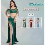 ベリーダンス 衣装セット 大人 フリンジ 付きトップス