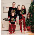 ショッピング親子 ペアルック 親子ペアルックパジャマ クリスマス衣装ルームウェア セットアップ親子お揃い ペアパジャマ ブラック メンズ レディース 上下セット家族部屋着チェック柄 赤ちゃ