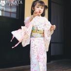 浴衣キッズ女の子ピンク白花火柄8点...