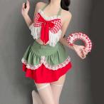 コスプレ衣装 サンタコス レディース クリスマス コス サンタ コスプレ キャミソール ベアトップ ミニスカート レース 仮装 セクシー ストッキング 大人 コスチ