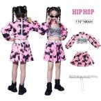  диафрагмирования ..... Kids танцевальный костюм выставить розовый чёрный tops длинный рукав hip-hop Kids Dance девочка юбка мини-юбка юбка в складку бедра 
