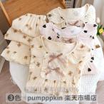 プルオーバー ルームウエア レディース 綿100％ ガーゼ パジャマ 春夏秋用 薄手 長袖 フリル裾 かわいい ゆったり パジャマセット 大人 女性 婦人用 コットン100