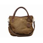 PRADA プラダ BR4420 TESSUTO VIT.DAI 2WAYトートバッグ ブラウン＜USED＞