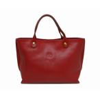 ショッピングイルビゾンテ IL BISONTE イルビゾンテ レザー トートバッグ レッド＜USED＞