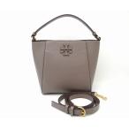 TORY BURCH トリーバーチ マックグロー スモール バケットバッグ 2WAYハンドバッグ グレー<USED>