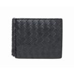 ショッピングヴェネタ BOTTEGA VENETA ボッテガ・ヴェネタ イントレチャート 二つ折りマネークリップ カードケース ダークグレー＜USED＞