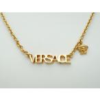 VERSACE Versace Logo mete.-sa узор цепь колье Gold <USED>