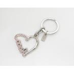 COACH Coach F92631 стразы Logo в форме сердечка кольцо для ключей брелок для ключа <USED>[ бесплатная доставка ]