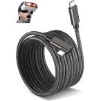 USB-C VRケーブル ナイロン編み PD対応60W/3A急速充電 【5m・L型 VR 4K@60Hz映像出力 USB3.2 Gen1標準 5Gbpsデータ転送】(L字型C-C)
