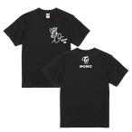 モモ　トゥワイス　TWICE　サイン入り　ロゴ入り　ブラック　黒Tシャツ　T-シャツ　 ts0217-4
