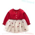 baby One-piece chuchu платье chu-ru юбка длинный рукав девочка передний кнопка младенец zonchi- ребенок платье Princess симпатичный толстый теплый весна осень-зима день рождения .. три .
