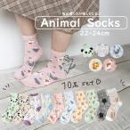 靴下 レディース ソックス 10足セット 22-24cm アニマル柄
