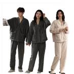 ペア パジャマ カップル 長袖 冬 もこもこ 前開き ルームウェア レディース メンズ ペア カップル ペアルック お揃い もこもこ 上下セット 暖かい 冬 ふわふわ