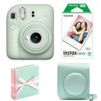 (4 позиций комплект B) Fuji Film камера мгновенной печати Cheki instax mini 12 зеленый плёнка альбом специальный с футляром!