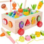 ショッピング教育玩具 Bajoy 7in1 モンテッソーリ 教育玩具 型はめ 形合わせ はめ込み 指先を使う釣りおもちゃ 紐通しおもちゃ おままごとおもちゃもでき