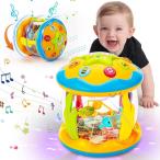 子供楽器ドラムおもちゃ人気 - 音楽学習初期の教育玩具 - 海回転ライトアップ子供のおもちゃ、音量調整可能 少年 のための音楽のおもちゃ早期