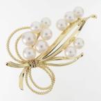 ミキモト MIKIMOTO パール付きブローチ K14 イエローゴールド レディース ブローチ 新品仕上げ済