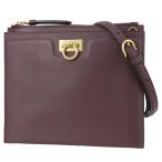 フェラガモ ショルダーバッグ ガンチーニ カーフレザー ワインレッド 3113