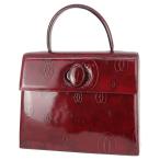 ショッピングエナメルバッグ カルティエ ハンドバッグ ハッピーバースデー エナメル ボルドー 6072