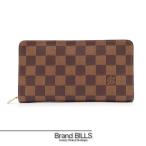 未使用品 LOUIS VUITTON ルイ ヴィトン ポルトモネ・ジップ 長財布 N61728 ラウンドファスナー ダミエ ブラウン ゴールド金具