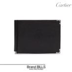 未使用品 Cartier カルティエ カボション マネークリップ 二つ折り財布 L3000646 レザー ブラック ボルドー 薄型