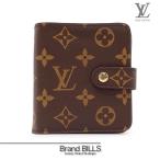 未使用品 LOUIS VUITTON ルイ ヴィトン コンパクトジップ 折り財布 モノグラム ブラウン ゴールド金具 M61667
