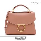 未使用品 Salvatore Ferragamo フェラガモ マーゴット ハンドバッグ ショルダーバッグ 2way ガンチーニ レザー ピンク系 21H493