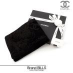 ショッピングCHANEL 未使用品 CHANEL シャネル マフラー ストール ロング ココマーク カメリア ウール カシミヤ ブラック ゴールド ラメ