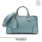 未使用品 LOEWE ロエベ アマソナ28 ハンドバッグ ミニボストン 2way 352.30.N03 アナグラム カーフスキン ブルー グレー系