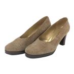 イヴサンローラン Yves Saint Laurent ラウンドトゥ パンプス サイズ36 23cm相当 ブラウン チェック柄【中古】