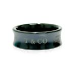 【箱付き】 TIFFANY&amp;Co. ティファニー チタン 1837 ナロー ワイド リング 3.3g ブラック Ti刻印 511369 リング・指輪