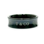 TIFFANY&amp;Co. ティファニー チタン 1837 ナロー ワイド リング 3.6g ブラック Ti刻印 525799 リング・指輪