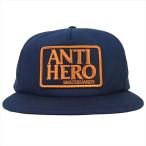 アンチヒーロー ANTI HERO ロゴ入りワッペン 帽子 コットン 綿 ロゴ ワッペン キャップ ネイビー系 【美品】【中古】