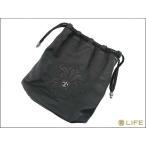 【中古】国内正規 CHROME HEARTS クロムハーツ SM DRWSTRNG SCK BOLO BS レザー巾着ポーチ その他アクセサリー ブラック系 /中央店