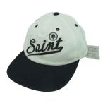 セントマイケル SAINT MICHAEL SM-A21-0000-044 CAP SAINT 刺繍 ロゴ キャップ 帽子 ホワイト系 ブラック系 ONE SIZE【新古品】【未使用】【中古】