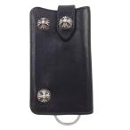 CHROME HEARTS クロムハーツ（原本無） KEY CASE クロス ボタン レザー キーケース ブラック系【中古】