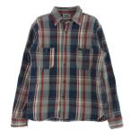 Pherrow's フェローズ ガチャポケット ブロックチェック ヘビー ネルシャツ 長袖 レッド系 ネイビー系 【中古】