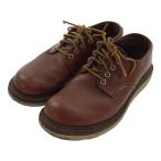 レッドウィング 8001 WORK OXFORD ROUND TOE オックスフォード 赤茶 オロラセット プレーントゥ ブーツ ブラウン系 24.5cm【中古】